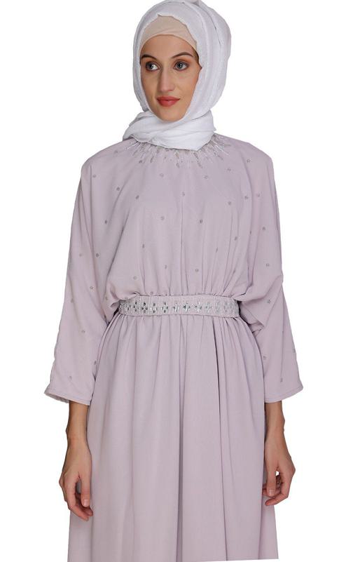 Intricate Handwork Lilac Kaftan (Made-To-Order)