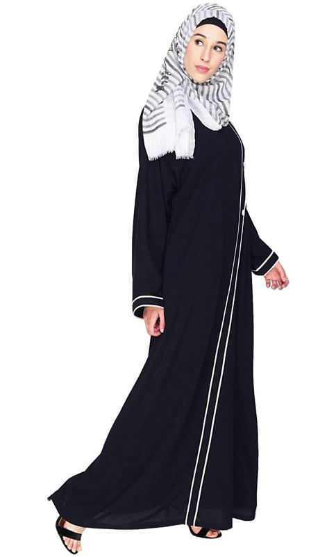 Intrigue Angrakha Dubai Style Black Abaya
