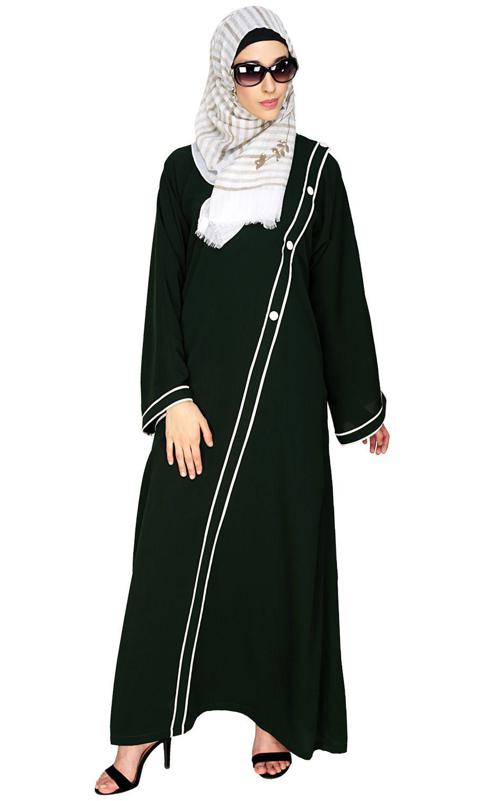Intrigue Angrakha Dubai Style Green Abaya
