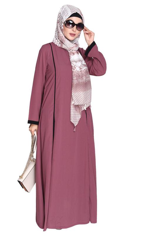 Inverted Pleat Onion Pink Frock Abaya (Made-To-Order)