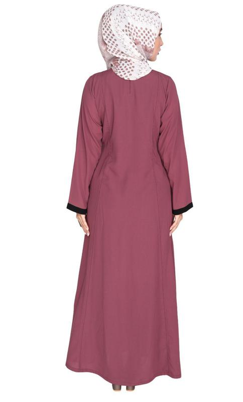 Inverted Pleat Onion Pink Frock Abaya (Made-To-Order)
