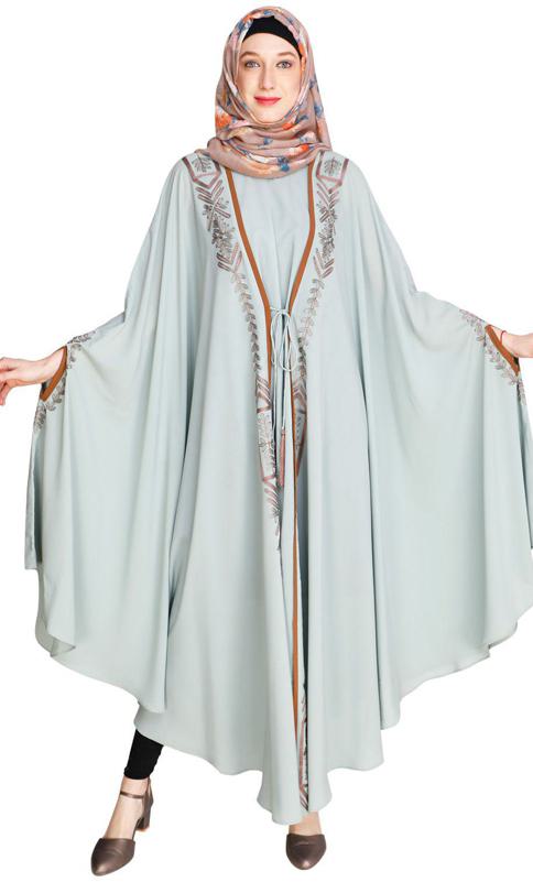 Jacket Style Sage Green Kaftan (Made-To-Order)