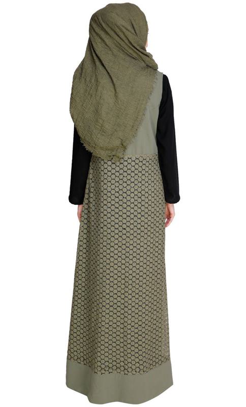 Lace Jacket Dead Mint Abaya (Made-To-Order)