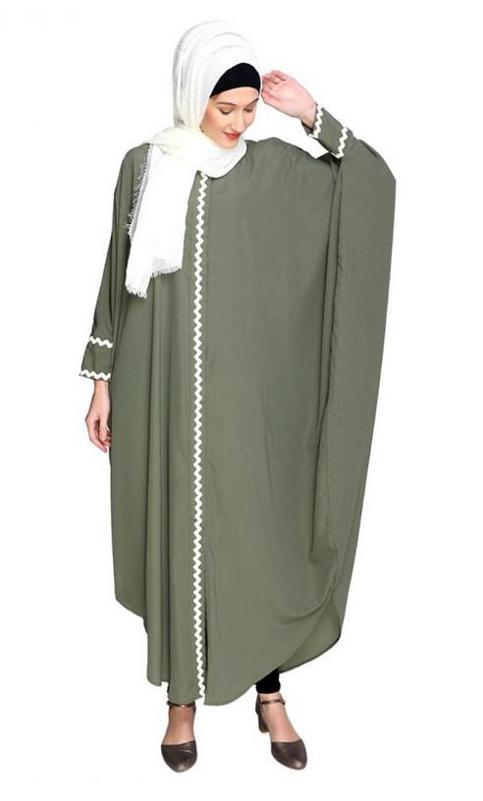 Lace Trim Dead Mint Kaftan (Made-To-Order)