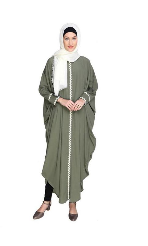 Lace Trim Dead Mint Kaftan (Made-To-Order)