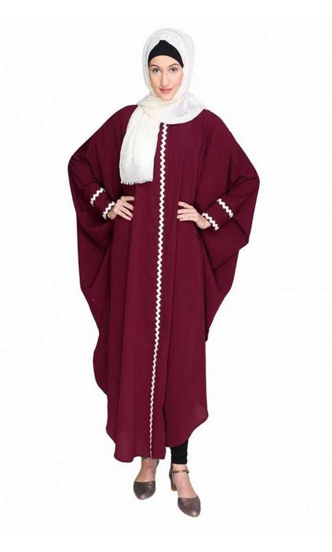 Lace Trim Purple Kaftan