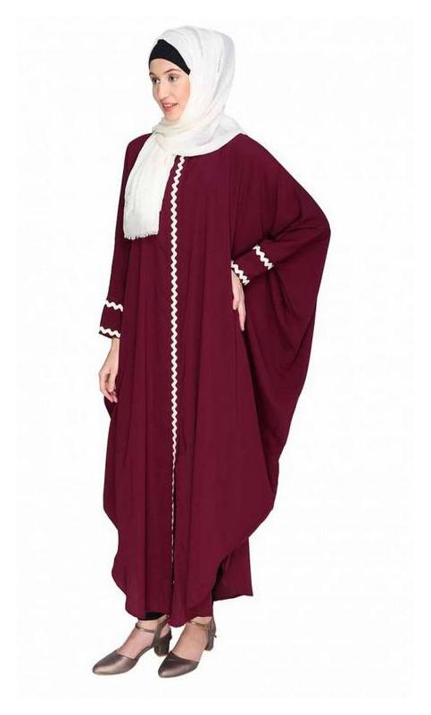Lace Trim Purple Kaftan