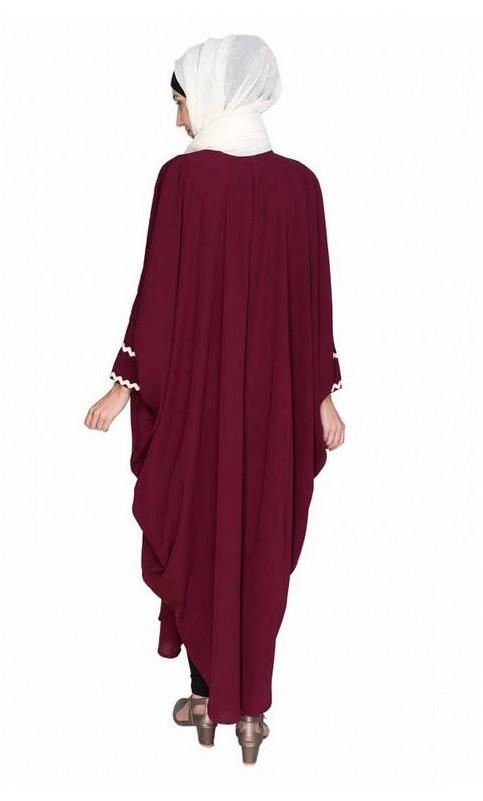 Lace Trim Purple Kaftan