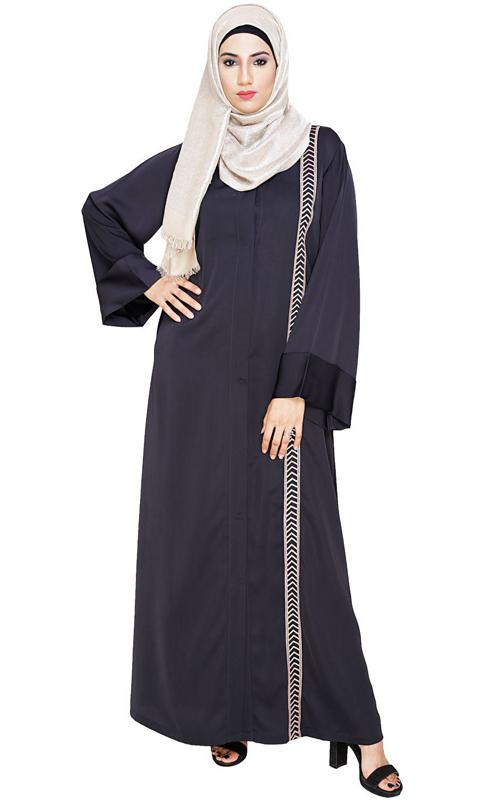 Lofty Dark Grey Dubai Style Abaya