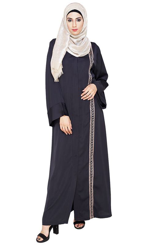 Lofty Dark Grey Dubai Style Abaya