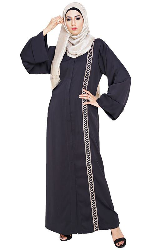 Lofty Dark Grey Dubai Style Abaya