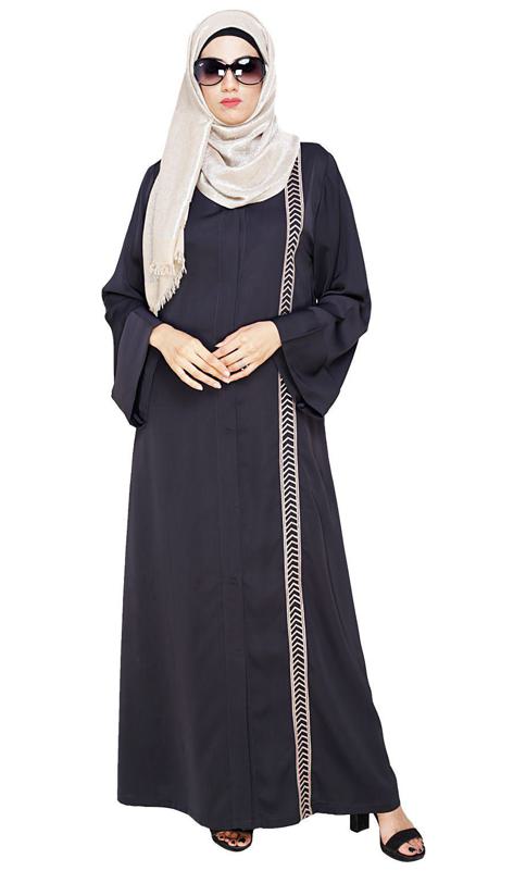 Lofty Dark Grey Dubai Style Abaya