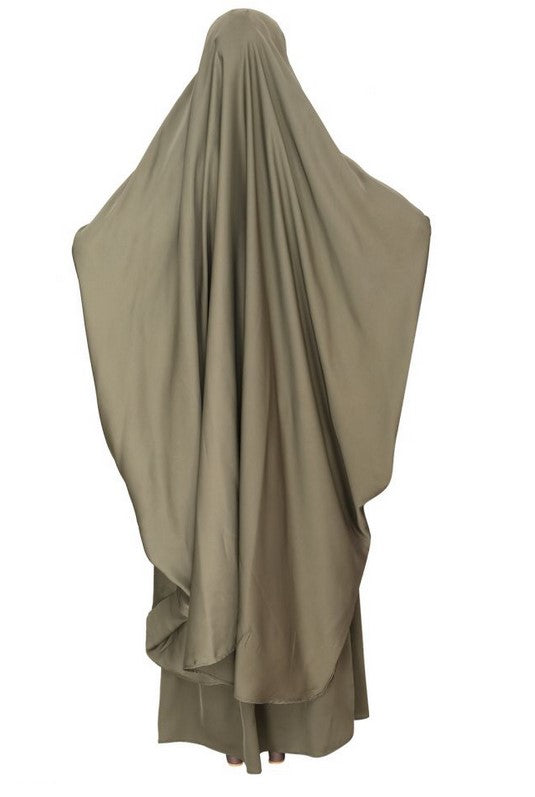 Luxurious Designer Dead Mint Khimar and Skirt Jilbab Set (Made-To-Order)