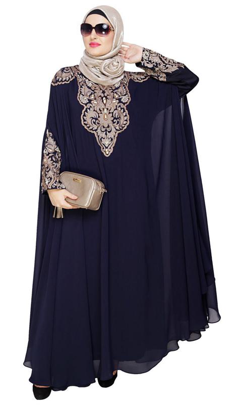 Luxury Blue Irani Kaftan (Made-To-Order)