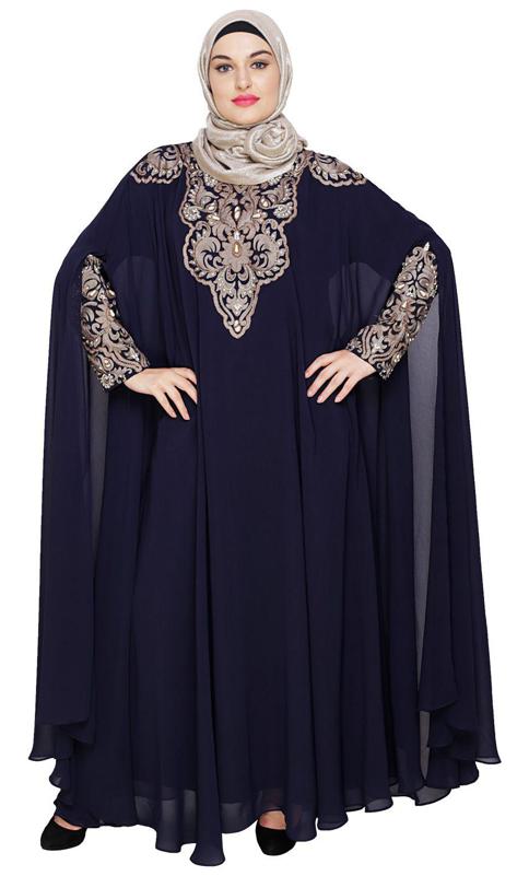 Luxury Blue Irani Kaftan (Made-To-Order)