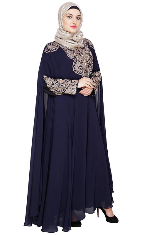 Luxury Blue Irani Kaftan (Made-To-Order)