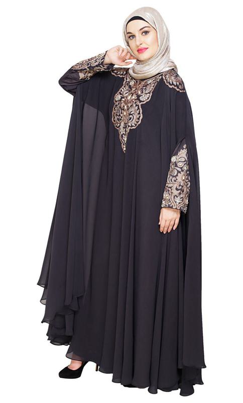 Luxury Dark Grey Irani Kaftan