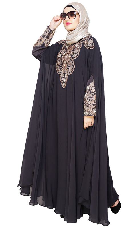 Luxury Dark Grey Irani Kaftan