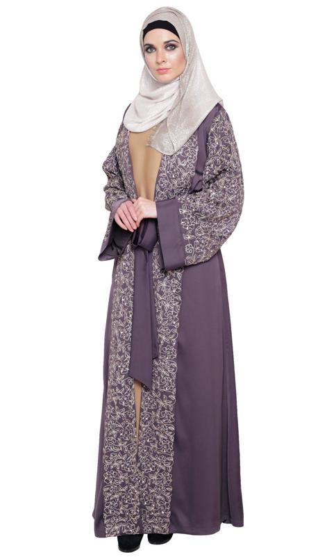 Luxury Purple Dubai Style Abaya (Made-To-Order)