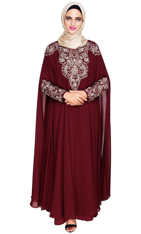 Luxury Wine Irani Kaftan (Made-To-Order)
