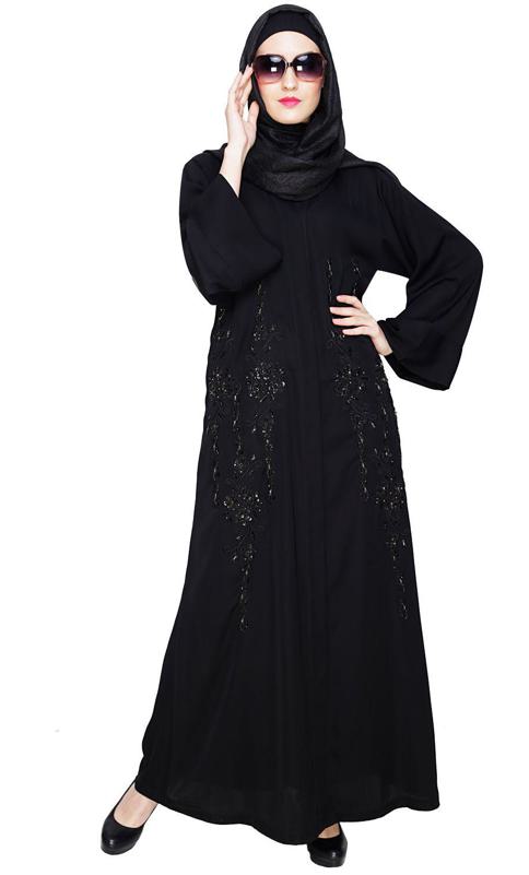 Magnificient Black Dubai Style Abaya (Made-To-Order)