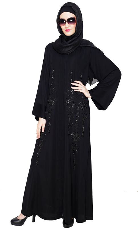 Magnificient Black Dubai Style Abaya (Made-To-Order)