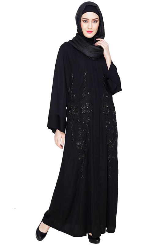 Magnificient Black Dubai Style Abaya (Made-To-Order)