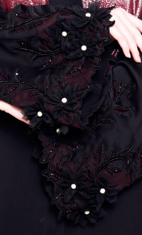Majestic Black Dubai Style Abaya (Made-To-Order)