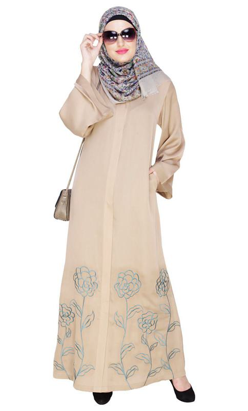 Mesmerising Beige Dubai Style Abaya (Made-To-Order)