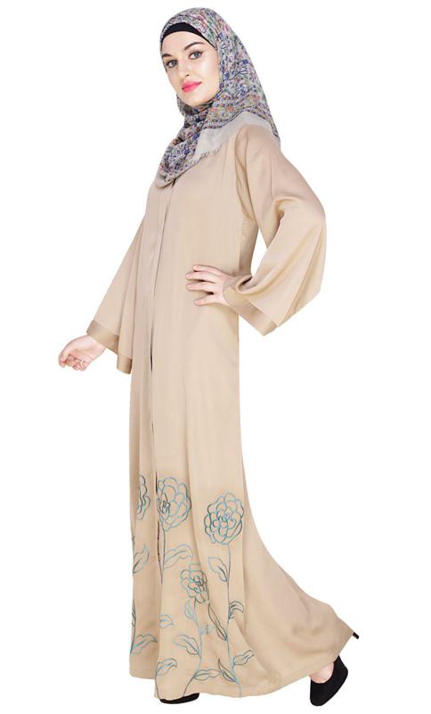 Mesmerising Beige Dubai Style Abaya (Made-To-Order)