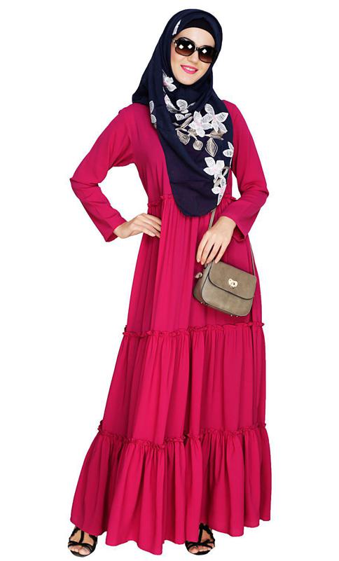 Modest Fuschia Abaya
