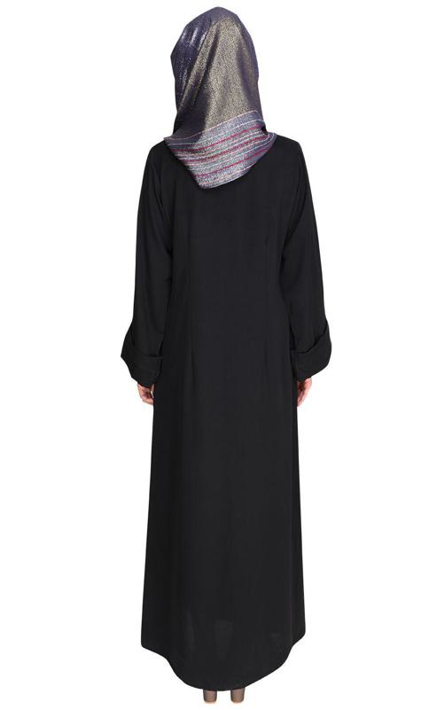 Modish Black Dubai Style Abaya (Made-To-Order)