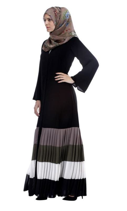 Multi Coloured Pleated Abaya (Made-To-Order)