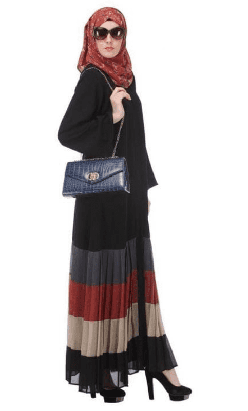 Multi Coloured Pleated Abaya (Made-To-Order)