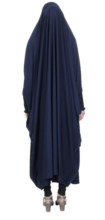 Smooth Navy Blue Jersey Full Body Jilbab Prayer Set