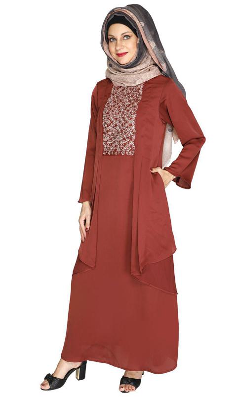 Newfangled Brick Red Abaya