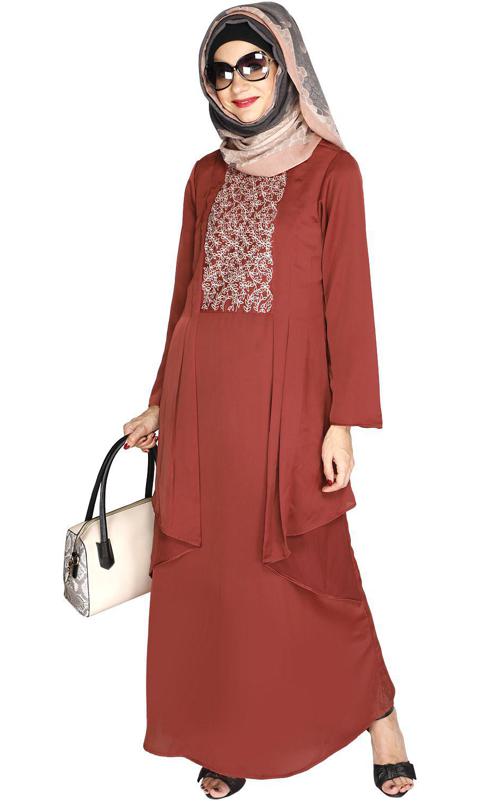 Newfangled Brick Red Abaya