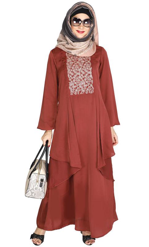 Newfangled Brick Red Abaya