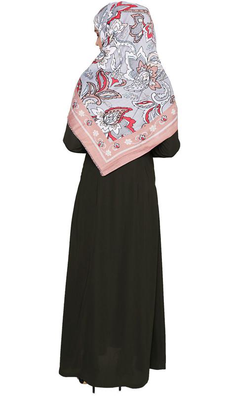 Olive Panelled Abaya (Made-To-Order)
