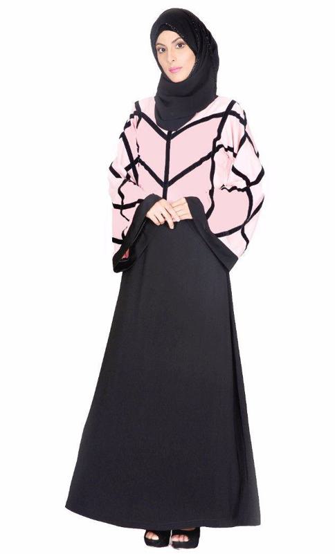 Pink And Black Abaya (Made-To-Order)