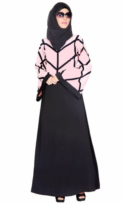 Pink And Black Abaya (Made-To-Order)