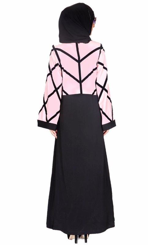 Pink And Black Abaya (Made-To-Order)