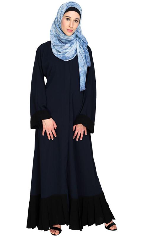 Pleated Bliss Blue Dubai Style Abaya