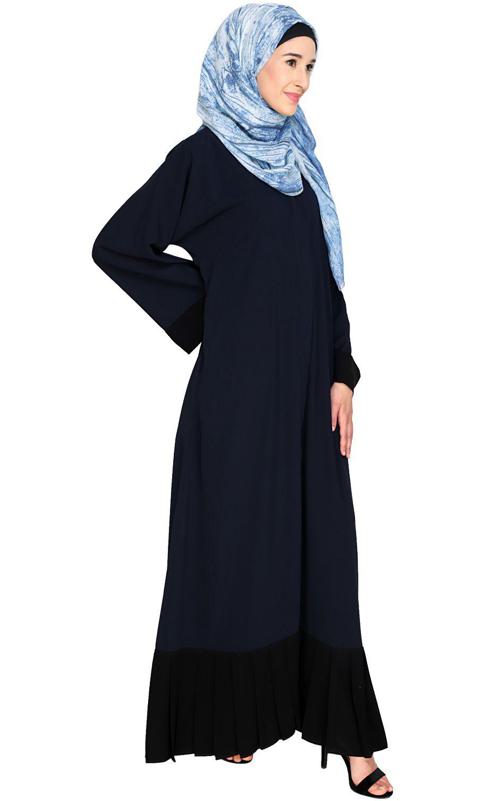 Pleated Bliss Blue Dubai Style Abaya