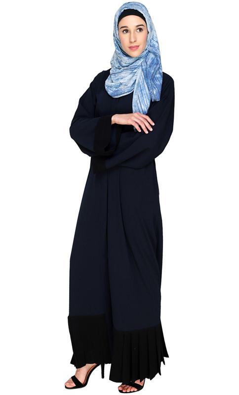 Pleated Bliss Blue Dubai Style Abaya