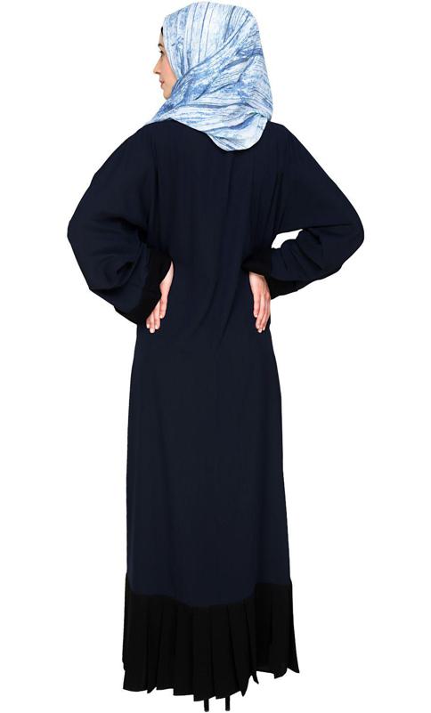 Pleated Bliss Blue Dubai Style Abaya