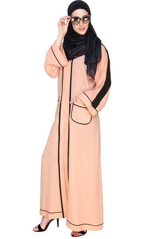 Pocket Dubai Style Abaya With Detailing