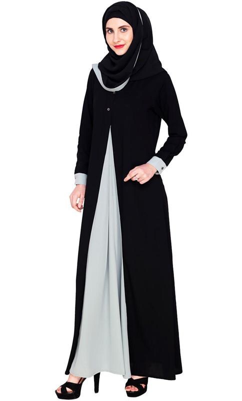 Pretty Sage Green Layered Abaya