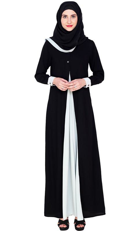Pretty Sage Green Layered Abaya
