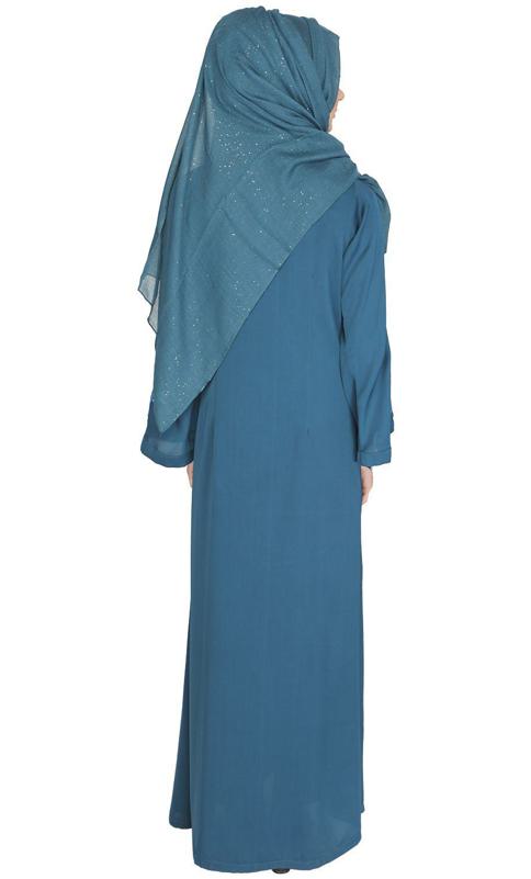 Prismatic Mirror Work Green Abaya
